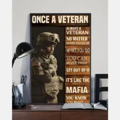 Veteran Canvas Prints Once A Veteran Always A Veteran Vintage Wall Art Gifts Vintage Home Wall Decor Canvas