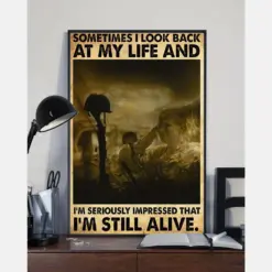 Veteran Canvas Prints Sometimes I Look Back At My Life And I'M Still Live Vintage Wall Art Gifts Vintage Home Wall Decor Canvas