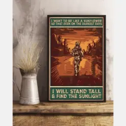 Veteran Poster On The Darkest Days I Will Stand Tall & Find The Sunlight Vintage Room Home Decor Wall Art Gifts Idea