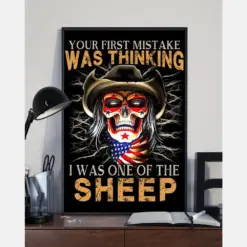 Veteran Skull Poster Your First Mistake Was Thinking I Was One Of The Sheep Vintage Room Home Decor Wall Art Gifts Idea