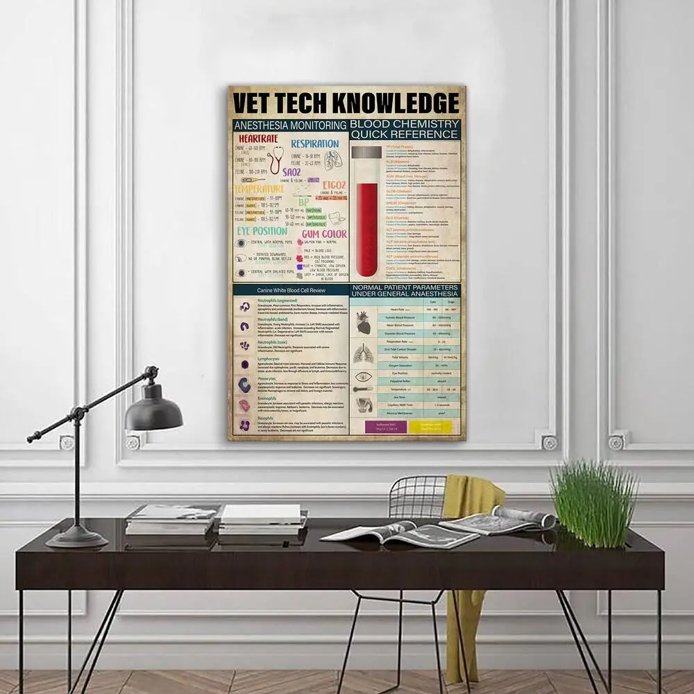 Vetted Knowledge Poster Knowledge Poster Vintage Poster Wall Art Home Decor Vetted Lover Gift Home Decorations Education Wall Decor