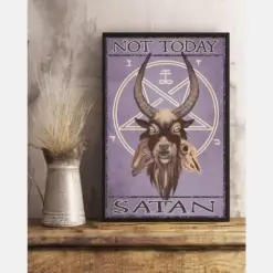 Viking Goat Canvas Prints Not Today Satan Vintage Wall Art Gifts Vintage Home Wall Decor Canvas