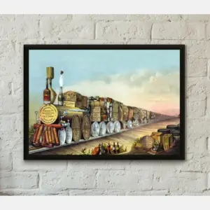 Vintage Alcohol Poster Print Alcohol Express Train Professionally Printed Train Poster