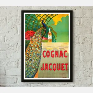 Vintage Alcohol Poster Print Cognac Jacques Alcohol Professionally Printed Advertising Poster