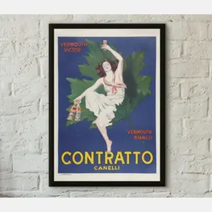 Vintage Alcohol Poster Print Contract Cannoli Alcohol Professionally Printed Advertising Poster