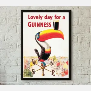 Vintage Alcohol Poster Print – Guinness Alcohol Professionally Printed Advertising Poster