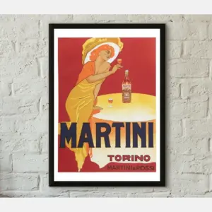 Vintage Alcohol Poster Print Martini Alcohol Professionally Printed Advertising Poster