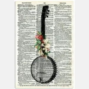 Vintage Banjo Dictionary Orawley Root Flower