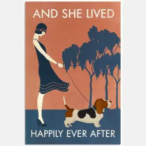 Vintage Basset Hound And She Lived Happily Ever After