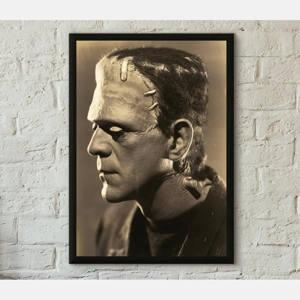 Vintage Horror Movie Poster Print Boris As Frankenstein Professionally Printed Horror Poster Alle
