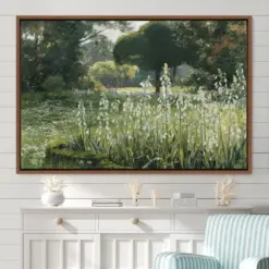 Vintage Landscape Large Wall Art Print Oil Painting Wild Flower Nature Wilderness Green Art Vintage Art Minimalist Art Gift Wall Decor