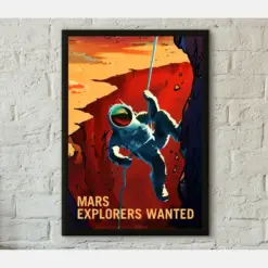 Vintage Nasa Mars Explorers Wanted Print Professionally Printed Nasa Astronaut Poster