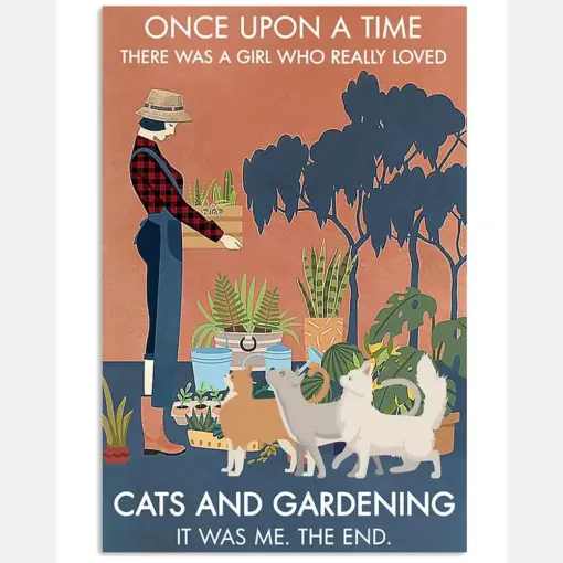 Vintage Once Upon A Time Cat Gardening