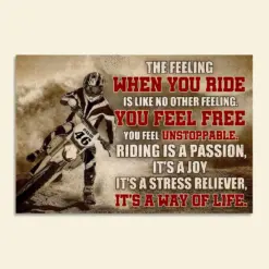 Vintage - Personalized Motocross Poster - The Feeling When You Ride - Poster & Canvas