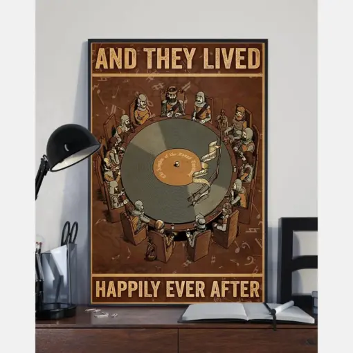 Vinyl Record Music Canvas Prints And They Lived Happily Ever After Vintage Wall Art Gifts Vintage Home Wall Decor Canvas