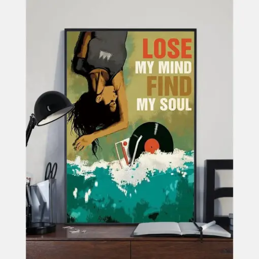 Vinyl Records Poster Lose My Mind Find My Soul Vintage Room Home Decor Wall Art Gifts Idea