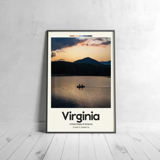 Virginia State Poster - Oil Painting Technique | United States Wall Art | & Printed Travel Prints | Animalistic Home Decor