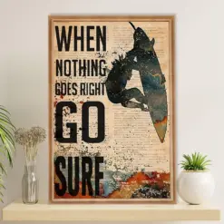 Water Surfing Poster Prints | Go Surf | Wall Art Gift For Beach Surfer