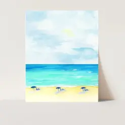 Watercolor Art Print Of A Florida Beach Scene | Watercolor Painting Of Seaside Rosemary Beach Santa Rosa Beach Florida