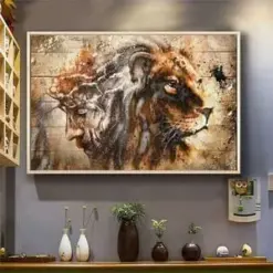 Watercolor Jesus And Lion Poster, Canvas