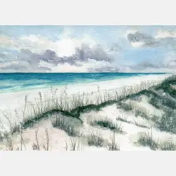 Watercolor Print Of Ocean Beach Dunes North Carolina Beach Painting Gift For Beach Lover Outer Banks Print