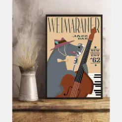 Weimaraner Jazz Bar Dog Loves Poster Vintage Room Home Decor Wall Art Gifts Idea