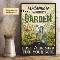 Welcome To Garden Personalized Gardening Poster, Canvas