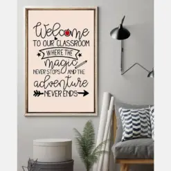 Welcome To Our Classroom Teacher Canvas Prints Vintage Wall Art Gifts Vintage Home Wall Decor Canvas