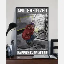 Welder Canvas Prints And She Lived Happily Ever After Vintage Wall Art Gifts Vintage Home Wall Decor Canvas