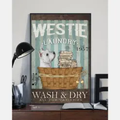 West Highland White Terrier Laundry Wash And Dry Canvas Prints Vintage Wall Art Gifts Vintage Home Wall Decor Canvas