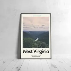 West Virginia Poster - Oil Painting Technique | United States Wall Art | & Printed Travel Prints | Animalistic Home Decor