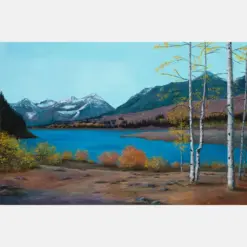 Western Mountain Landscape Silver Lake Gallery Quality Glee Print Of Original Oil Painting Utah Watch Mountains