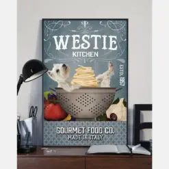 Westie Kitchen Gourmen Food Co Funny Canvas Prints Vintage Wall Art Gifts Vintage Home Wall Decor Canvas