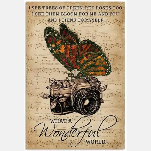 What A Wonderful World Butterfly Camera Proud Hobby Photography Quote