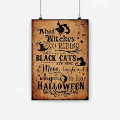 When Witches Go Riding And Black Cats Are Seen, Funny Halloween Witches Black Hat And Cats