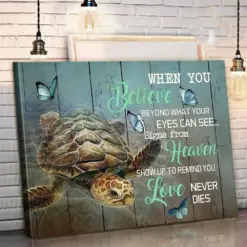 When You Believe Beyond That Your Eyes Can See Turtle Poster, Canvas