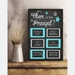 Where Is The Principal School Teacher Canvas Prints Vintage Wall Art Gifts Vintage Home Wall Decor Canvas