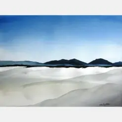 White Sands Mountains - Original Watercolor Painting