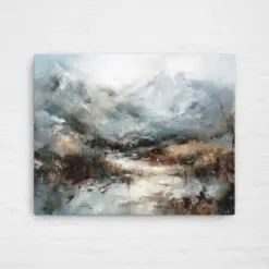 White | White Mountains | Landscape | Wall Art | Canvas | Colourful | Painting | Artwork | Prints