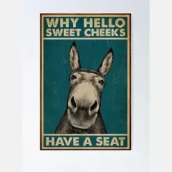 Why Hello Sweet Cheeks Have A Seat Donkey Poster, Canvas