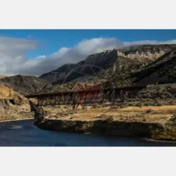 Wind River Canyon Train Bridge Photography Print By Tim Madness