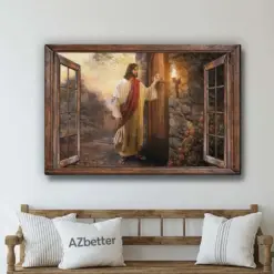 Window Frame Canvas - Jesus Coming Home Painting God Wall Art Christian Home Decor Christmas Gift Religious Art