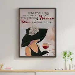 Wine Canvas Prints Once Upon A Time There Was A Girl Vintage Wall Art Gifts Vintage Home Wall Decor Canvas