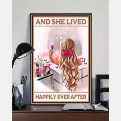 Wine Girl Bathroom Canvas Prints And She Lived Happily Ever After Vintage Wall Art Gifts Vintage Home Wall Decor Canvas