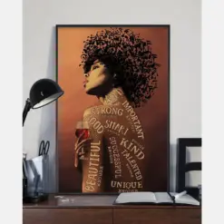 Wine Music Black Girl Canvas Prints Vintage Wall Art Gifts Vintage Home Wall Decor Canvas