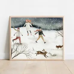 Winter Decor Winter Wonderland Living Room Wall Art Rustic Holiday Decor Christmas Print Home Decor Gift Snow Scene Wildlife Animal