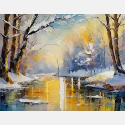 Winter Landscape Winter River Scenic Colorful Winter River Scene Winter River Vista