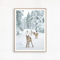 Winter Wall Art Reindeer Print Winter Decor Nursery Christmas Print Christmas Wall Decor Nordic Scandinavian Poster Forest Art Chalet Decor