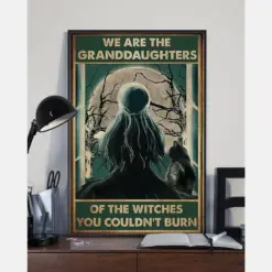 Witch Black Cat Poster Granddaughters Of Witches Vintage Room Home Decor Wall Art Gifts Idea