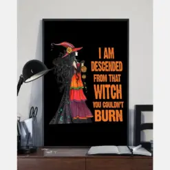 Witch Canvas Prints I Am Descended From That Witch Couldn'T Burn Me Vintage Wall Art Gifts Vintage Home Wall Decor Canvas